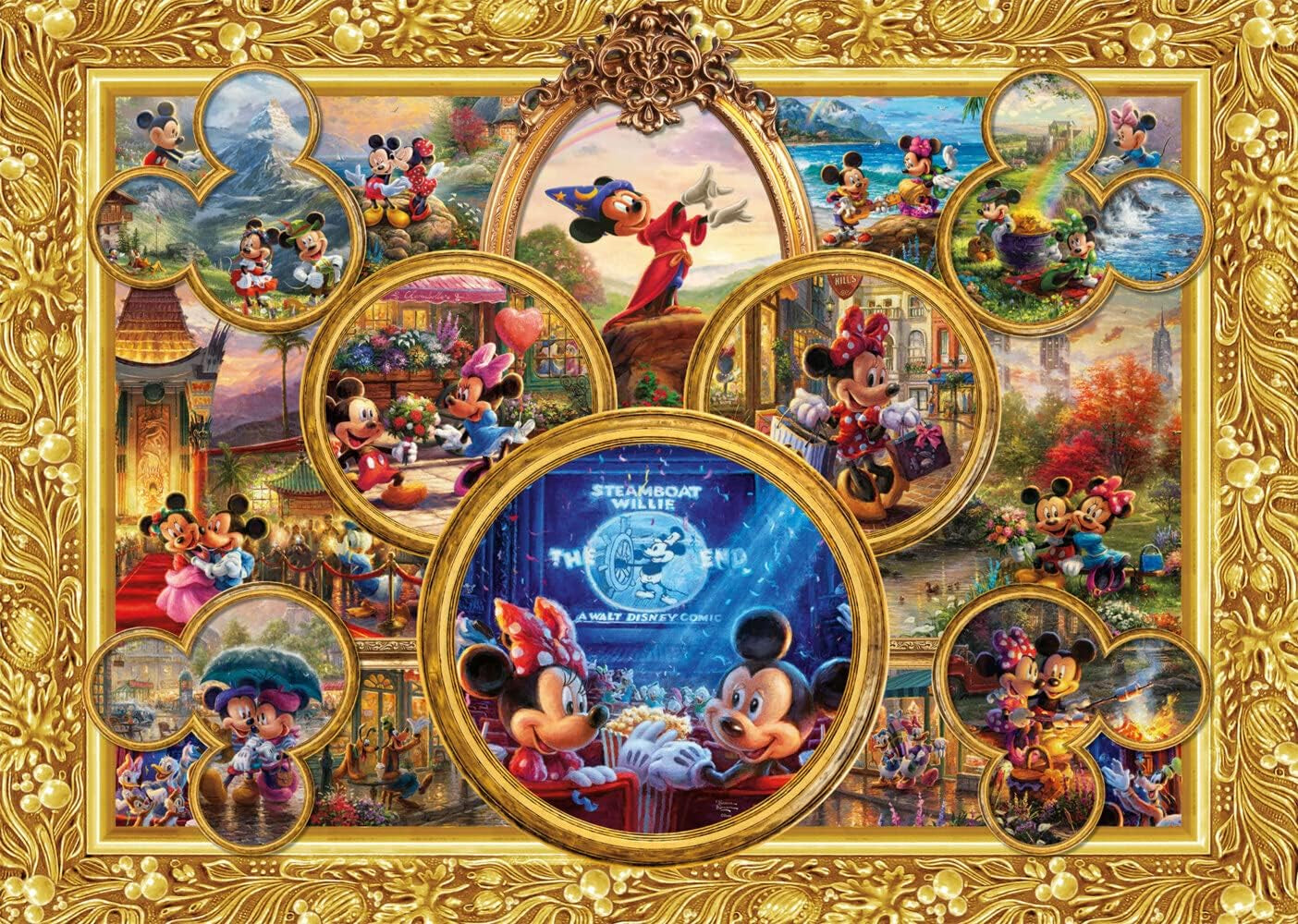 Schmidt Spiele 57371 Thomas Kinkade, Disney, Mickey i Minnie, Dream Collage 2, układanka 2000 elementów Puzzle Naty Shop