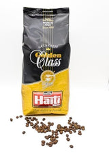 Caffè Haiti Roma Gran Caffè Złota Klasa kawa ziarnista w opakowaniach 1 kg. Włoska pieczeń rzemieślnicza i mieszanka wysokiej jakości.