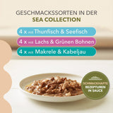 IAMS Delights Sea Collection Bezzbożowa mokra karma dla kotów - opakowanie zbiorcze z różnymi rybami w sosie, bezzbożowa mokra karma dla kotów od 1 roku życia, 12 x 85g