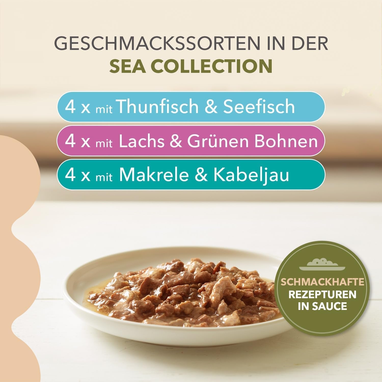 IAMS Delights Sea Collection Bezzbożowa mokra karma dla kotów - opakowanie zbiorcze z różnymi rybami w sosie, bezzbożowa mokra karma dla kotów od 1 roku życia, 12 x 85g