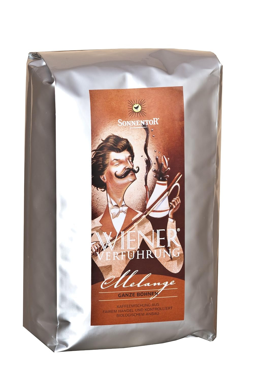 Mieszanka całych ziaren kawy wiedeńskiej Seduction, 1 opakowanie (1 x 1 kg) - Organiczne