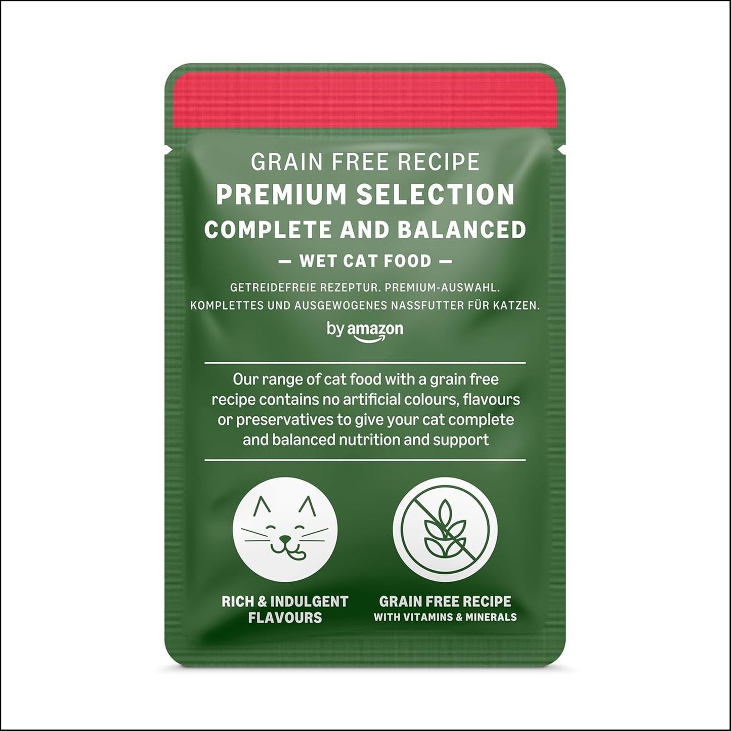Amazon Grain Free Mokra karma dla kotów dorosłych dla dorosłych kotów Wybór mięsa w galaretce 4,76 kg 56 opakowań po 85 g (dawniej dożywotnia)
