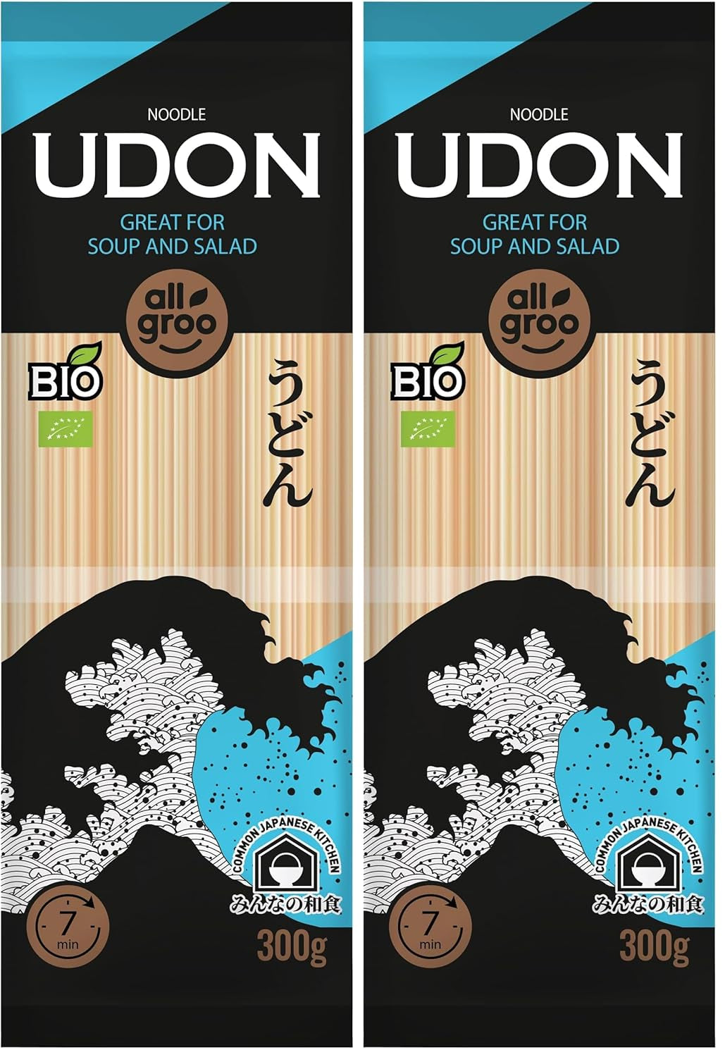Allgroo Organiczny makaron pszenny, Udon, CN-BIO-154-1 x 300g