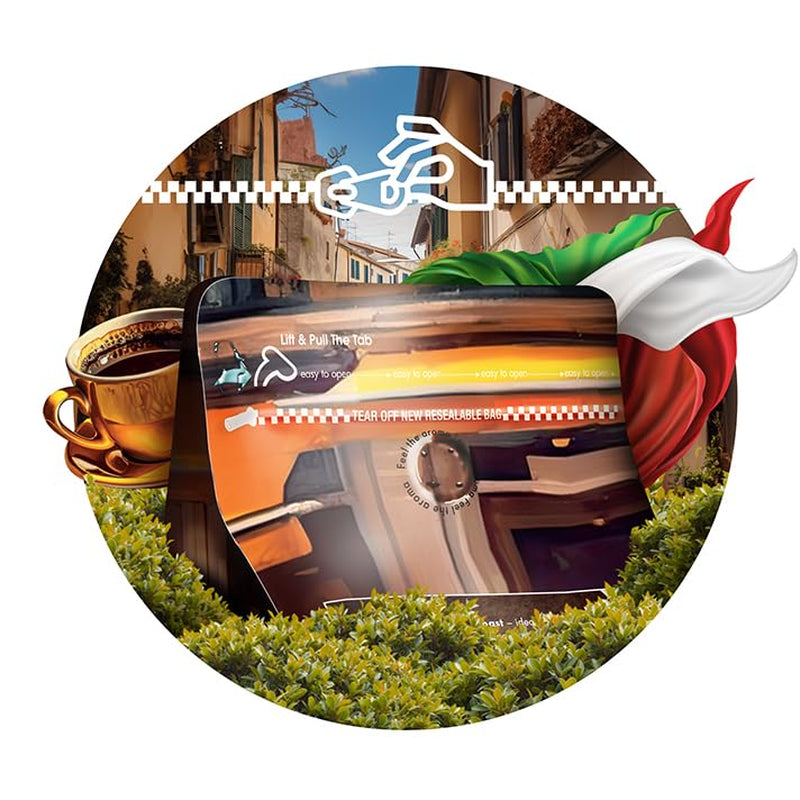 Kawa palona ziarnista Italiana Bellagio 1kg | 80% Arabiki i 20% Robusty | z nutą orzechów i gorzkiej czekolady | świeżo palone, o niskiej kwasowości | do ekspresów do kawy | Kawa Blue Orca