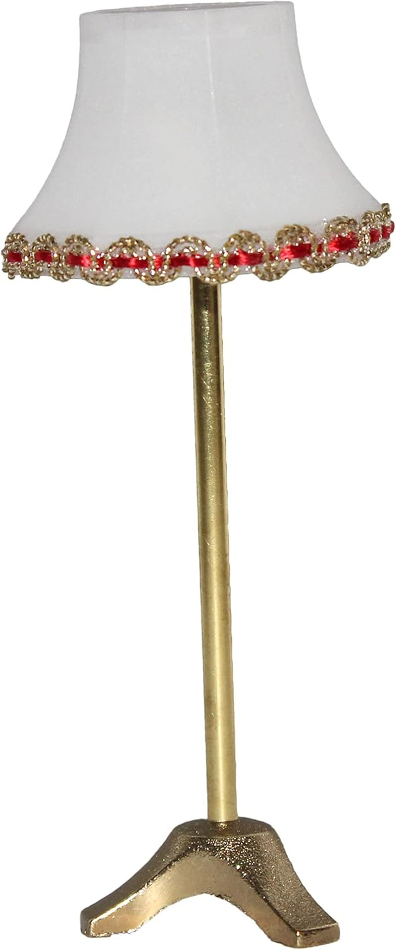 19211 - Miniatura - LED - Lampa podłogowa z plastikowym kloszem i metalową podstawą, złote wykończenie, wysokość 110 mm