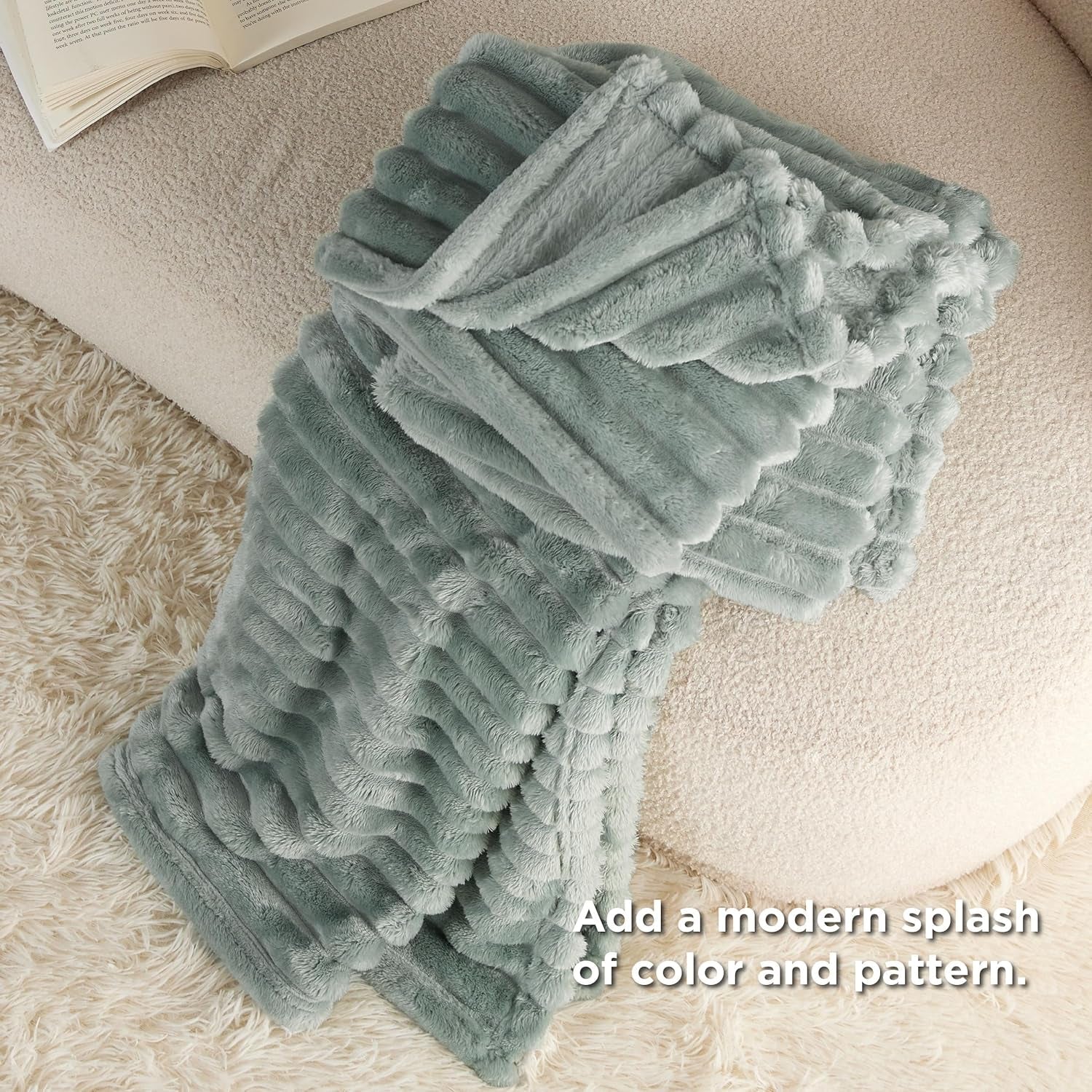 BEDSURE Zielony koc polarowy na sofę - Super miękkie, przytulne koce dla kobiet, uroczy mały koc dla dziewczynek, 127 x 152 cm Łóżka i koce Beuche den BEDSURE-Store
