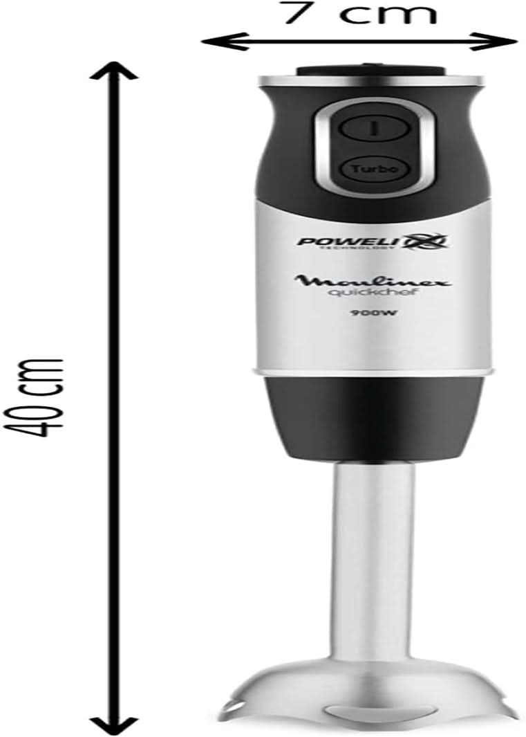 DD6558 DD655810 Quickchef Tauchmikser 3 w 1, technologia Powelix, 3 Zubehörteile, Edelstahl, Stahl/Schwarz Kitchen Naty Shop