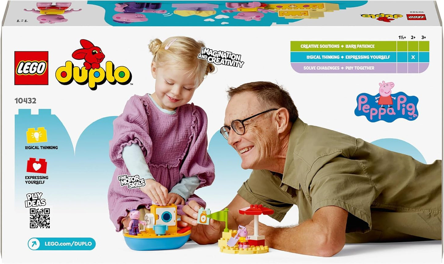 LEGO DUPLO Wycieczka łodzią Peppy: zestaw zabawkowej łodzi do budowania i przebudowy z 2 figurkami, kreatywna zabawka, pomysł na prezent dla 2-latków, chłopców i dziewcząt 10432 Zestawy do budowania Besuche den LEGO-Store
