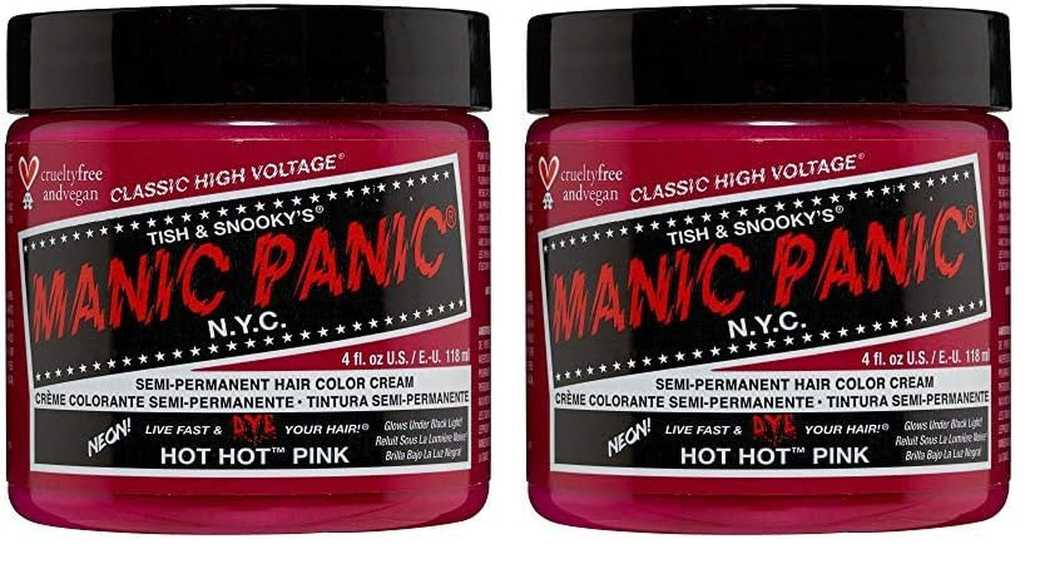 Manic Panic Hot Hot Pink Classic Cream Wegańska, nietestowana na zwierzętach, półtrwała farba do włosów 118ml Naty Shop Farba do włosów Hot Hot Pink 118 ml (2 szt.)