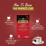 Twinings English Breakfast Black Tea 50g, 25 torebek, pełna, okrągła i mocna herbata czarna, pochodząca z najlepszych plantacji herbaty na Sri Lance i w Indiach. Herbata czarna Opakowanie 1 szt. (1 x 50 g)