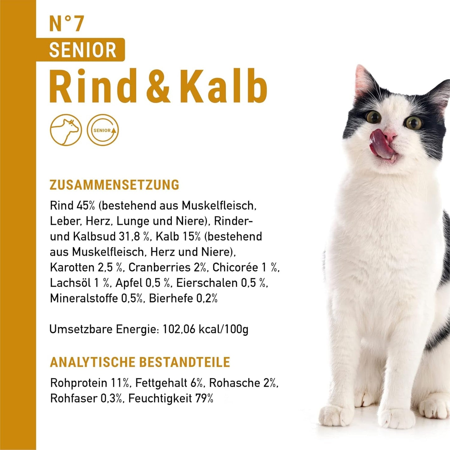 catz finefood Senior Collection Katzenfutter nass - Premium Nassfutter für Ihre Senior Katze - getreidefrei, ohne Zucker, hoher Fleischanteil, Witaminy i minerały (6 x 200g dawka)