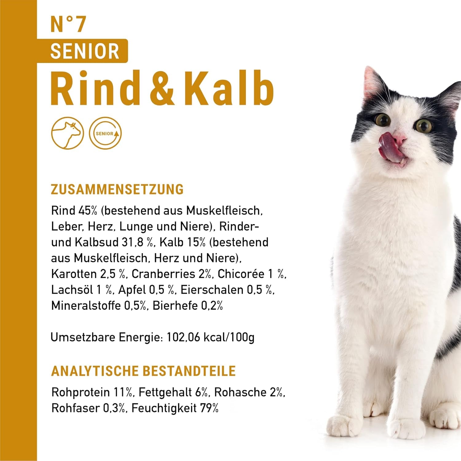 catz finefood Senior Collection Katzenfutter nass - Premium Nassfutter für Ihre Senior Katze - getreidefrei, ohne Zucker, hoher Fleischanteil, Witaminy i minerały (6 x 200g dawka)