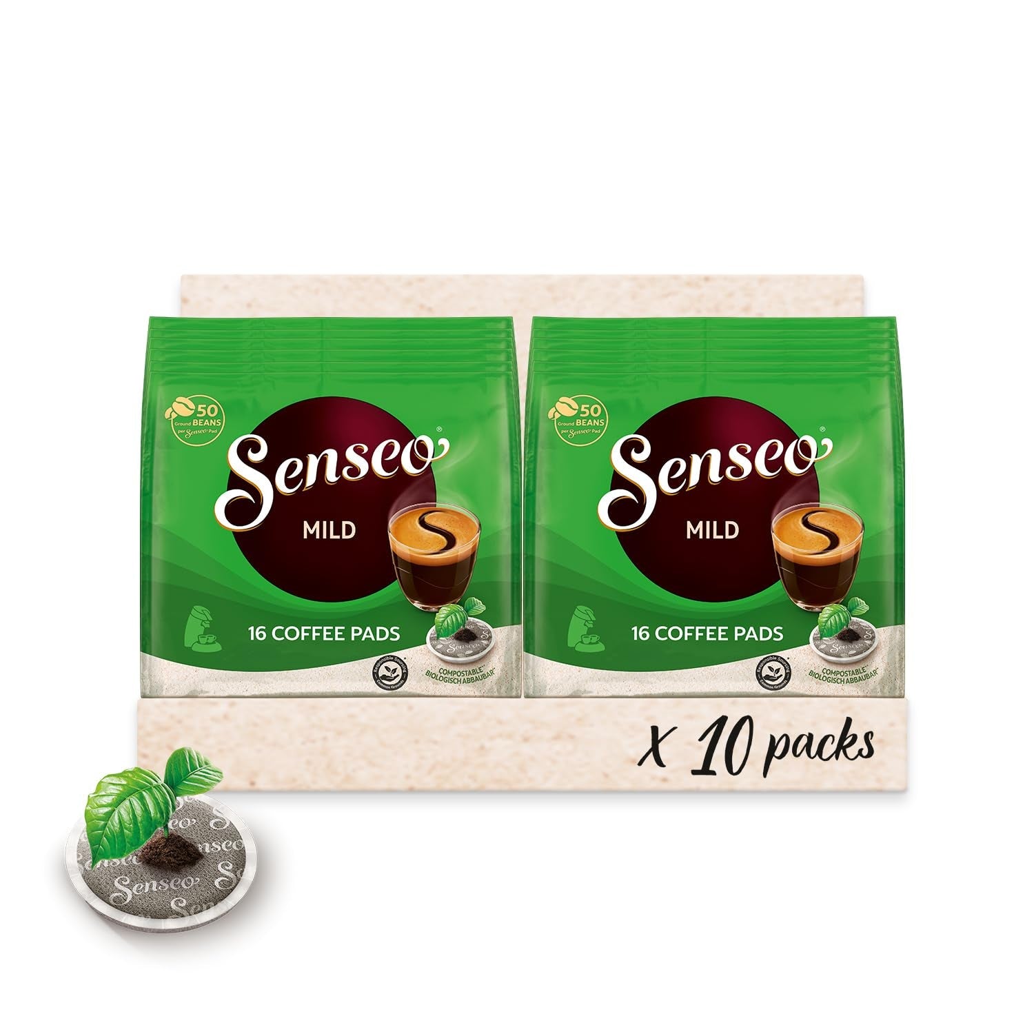 Podkładki Mild, 10 x 16 Getränke, 160 saszetek z kawą, w tym Pad Dose