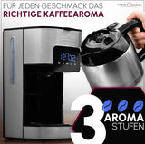 Ekspres do kawy Profi Cook | 8-10 filiżanek | Minutnik | Sterowanie dotykowe czujnikiem | Karafka termosowa z podwójnymi ściankami o pojemności 1,2 litra | Pieczęć Smaku | Ekspres do kawy z filtrem ze stali nierdzewnej | PC-KA 1191