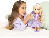 Lalka Disney Princess Roszpunka 35 cm, odblaskowe, brokatowe oczy, ruchome stawy, odpinana sukienka, buty, korona, długie blond włosy, dla dziewczynek w wieku 3+