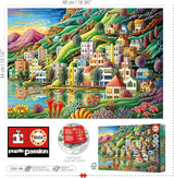 Educa - Puzzle 500 elementów dla dorosłych | Kolorowa wioska nad jeziorem, puzzle 500 elementów dla dorosłych i dzieci od 11 lat, puzzle krajobraz, ilustracja (19552) Puzzle Naty Shop
