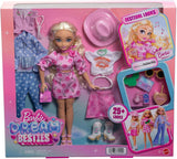 Zestaw Barbie Dream Besties Festival z lalką Barbie Malibu z długimi blond włosami do stylizacji oraz ponad 10 zdejmowanymi ubraniami i akcesoriami, JGH87
