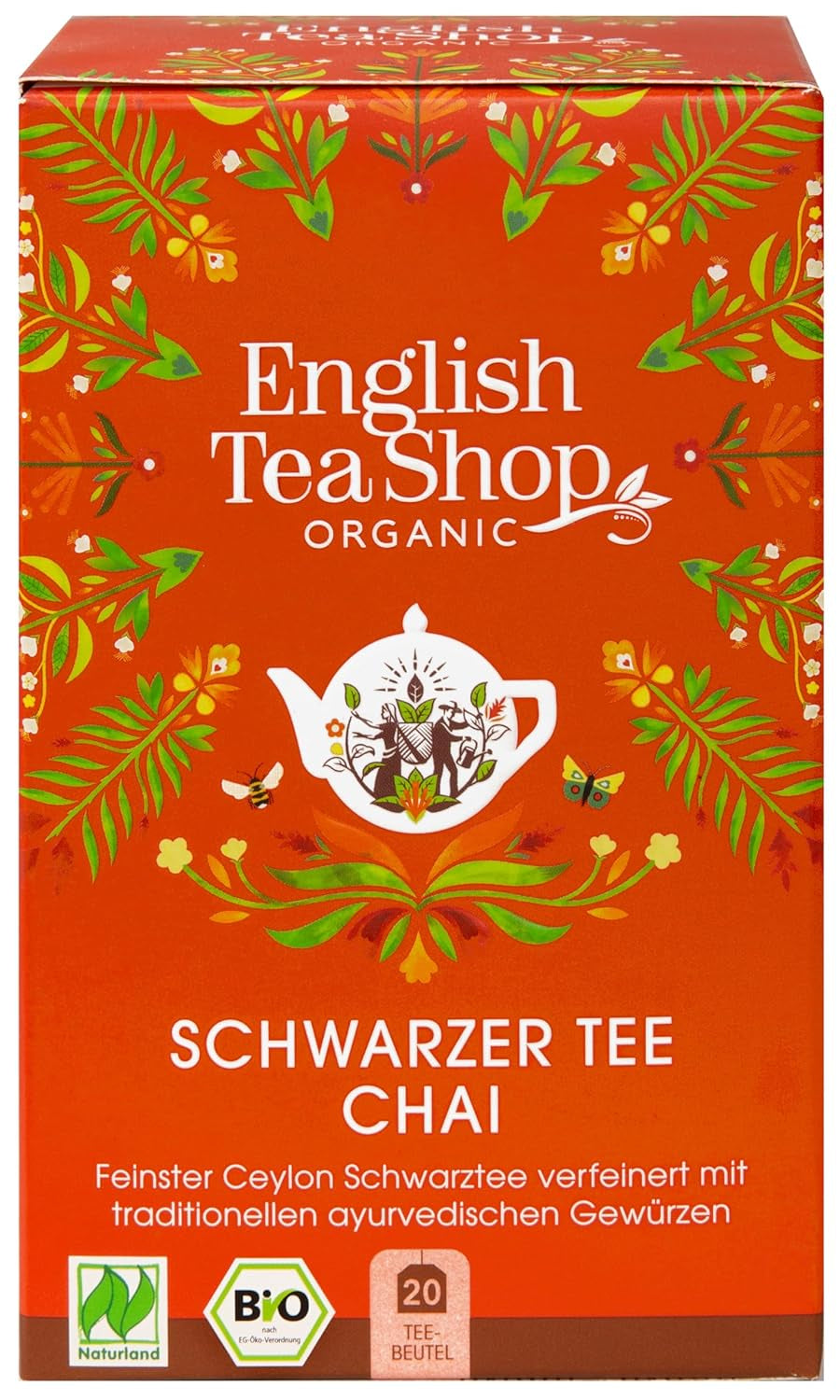 ETS - Czarna herbata Chai, Naturland BIO, 20 torebek herbaty (2 sztuki)
