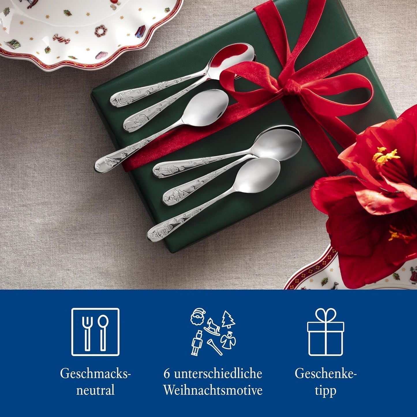 Villeroy & Boch - Zestaw łyżek do kawy Toy'S Delight, 6 sztuk, srebrna platyna, można myć w zmywarce Kitchen Naty Shop