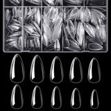 Btartbox Extra Short Migdałowe Tipsy - Full Cover Gel X Soft XS Żelowe Tipsy - Wstępnie ukształtowane Półmatowe Do Salonu Szerokich Paznokci 320 Szt