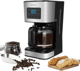 Espresso z filtrem Cecotec Coffee 66 Drop and Touch, moc 950 W, 1,5 L, 12 filiżanek, ekran dotykowy, szklana karafka, timer 24-godzinny, 6 przełączników, filtr siatkowy wielokrotnego użytku