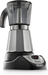 De'Longhi Alicia Plus EMKM6.B Moka Pot (obrót o 360°, 550 W) srebrno-czarny