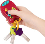 Zabawka Battat-kluczyk dla dziecka - Kolorowy brelok do kluczy samochodowych ze światłem i dźwiękiem dla dzieci od 10 miesiąca życia Bebe Toys Naty Shop
