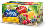Babcia Jagoda - Herbata owocowa "Fruchtige Verführung" - 20 torebek - Z hibiskusem, jabłkiem, aronią, jeżyną, owocami róży, skórką pomarańczy - Intensywny smak owocowy, bez kofeiny, wegański, naturalny, Cay - 40G
