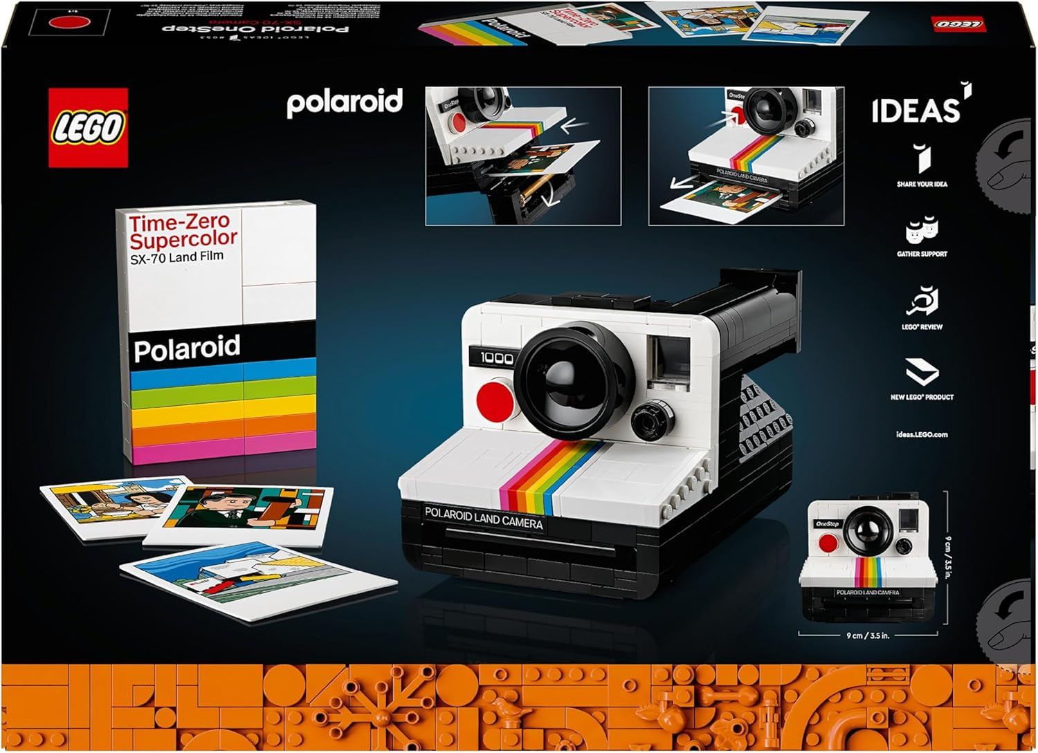 LEGO Ideas Zestaw aparatu Polaroid Onestep SX-70 dla dorosłych, kolekcjonerski z autentycznymi szczegółami, aktywność twórcza, prezenty fotograficzne dla kobiet, mężczyzn, dla niego, dla niej i nastolatków 21345 Zestawy do budowania Besuche den LEGO-Store