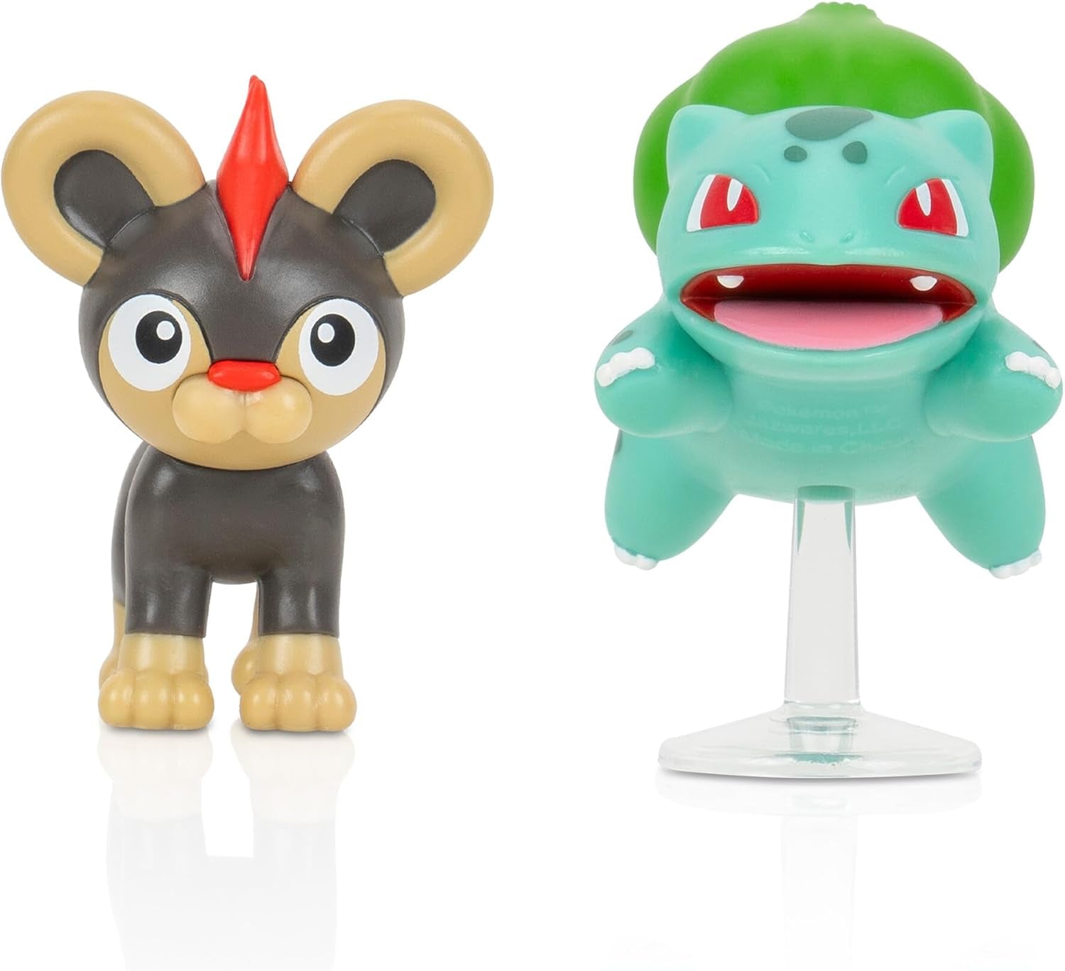 Pokémon PKW3583 - Zestaw figurek bojowych - Leufeo i Bisasam, Oficjalne szczegółowe figurki, każda po 5 cm Figurki Naty Shop