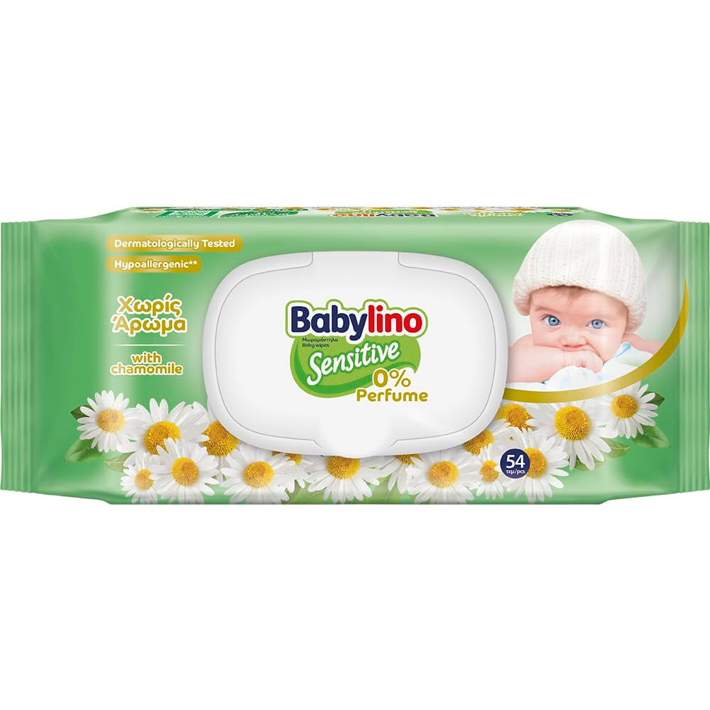 Chusteczki dla niemowląt Sensitive, 0% substancji zapachowych, 98% naturalnej formuły przywracającej równowagę pH skóry, pieczęć świeżości, 54 chusteczki