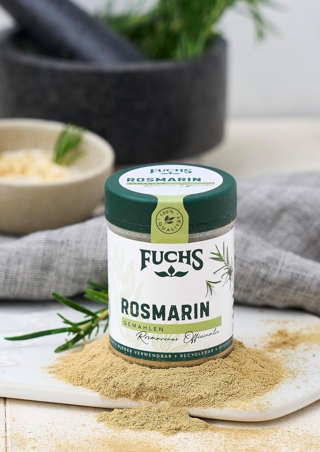 Fuchs - Rozmaryn Mielony - Do przyprawiania ryb, mięsa i warzyw, 30 gramów Condimente Naty Shop