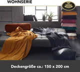 Gözze - Wygodny i miękki koc o wyglądzie sztruksu, 1620 g/sztuka, 150 x 200 cm - cynamonowe Łóżka i koce Besuche den GÃ¶zze-Store