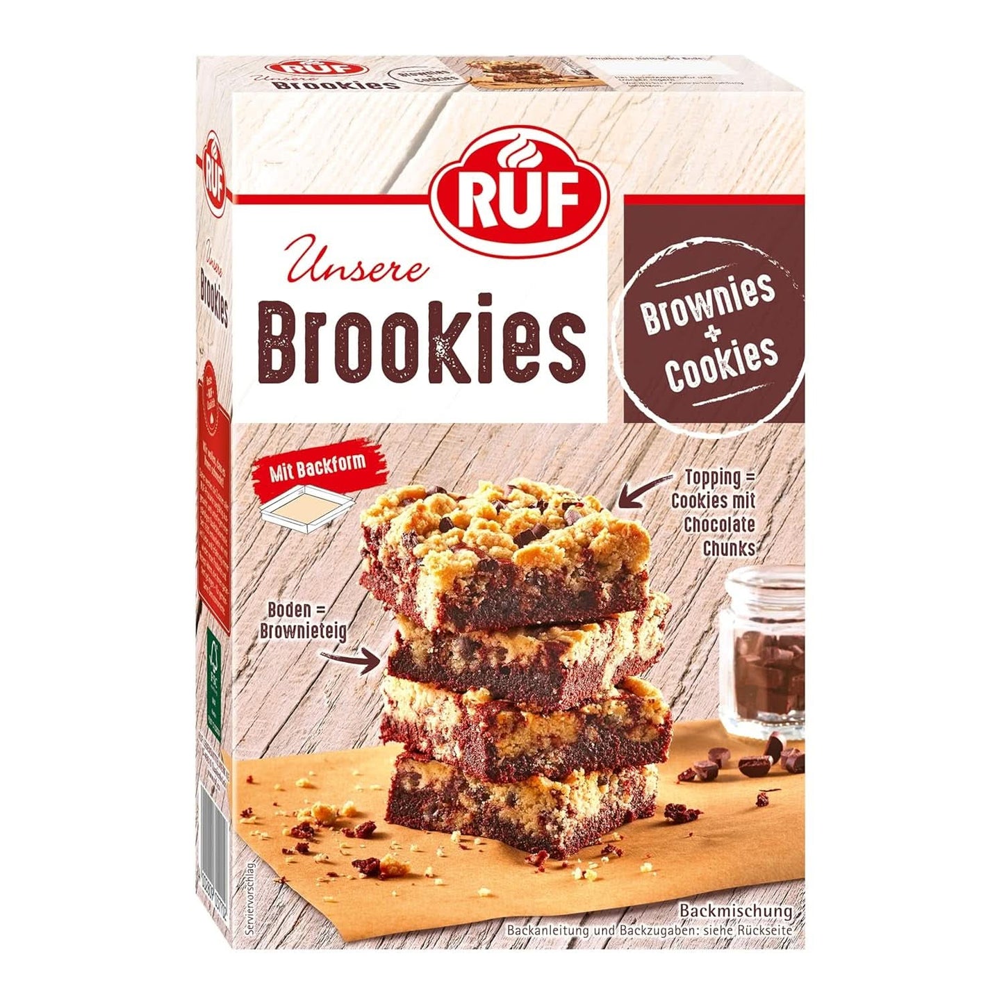 RUF Brookies, mieszanka jeżynowa i ciasteczka, 460 gramów Naty Shop Kitchen 460 gramów Brookies