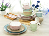CreaTable, 22582, seria SAMBA, 16-częściowy zestaw naczyń obiadowych dla 4 osób, serwis porcelany Combo, można myć w zmywarce i używać w kuchence mikrofalowej, jakość produkcji