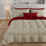 PETTI Artigiani Italiani - Podwójna kołdra zimowa, maxi, monochromatyczna, dwustronna, biała, szara, 100% Made in Italy Kołdry i kołdry Naty Shop Bordeaux taupe Una Piazza E Mezza