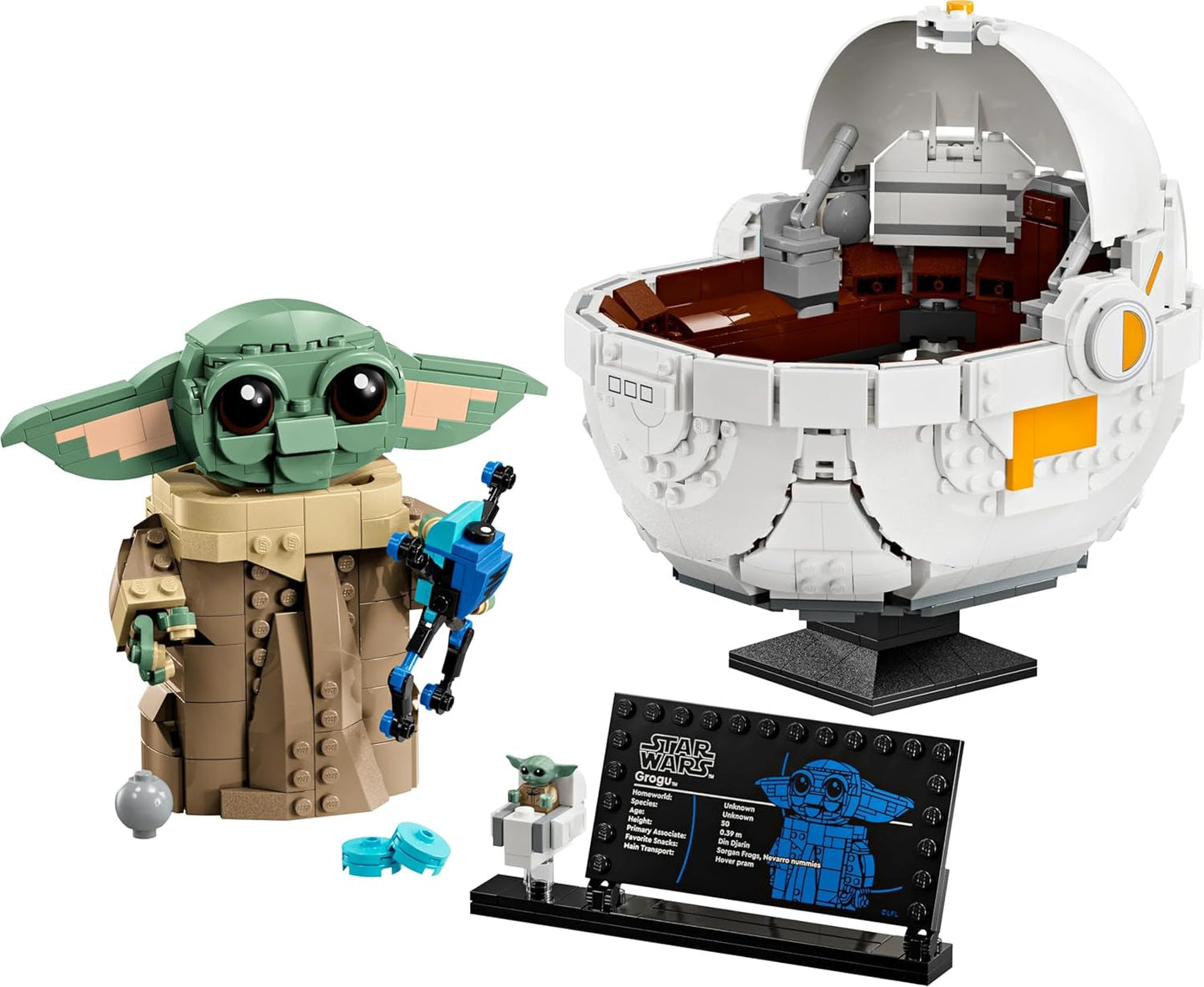 LEGO Star Wars 75403 Grogu w kołysce repulsora mandaloriańskiego - Minifigurka kolekcjonerska - Model do budowania, zabawy i wystawiania - Dekoracje domu - Prezent dla chłopców i dziewcząt w wieku powyżej 10 lat Zestawy do budowania Besuche den LEGO-Store