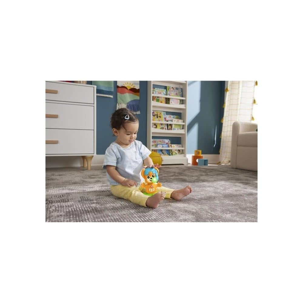 Lisek Fisher-Price Sync Squad, zabawka dla niemowląt i małych dzieci z muzyką i interaktywnymi światłami, od 9 miesiąca życia, wersja francuska, HYK94 Jucarii Bebe Naty Shop