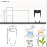 Donica LECHUZA Rondo Premium 32 Biała Matowa | Kolumna do roślin z systemem nawadniania, wskaźnikiem poziomu wody i wkładem do roślin | Matowe wykończenie | Ø 32,5 x 56,5 cm | 15786