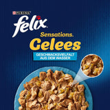 Felix Sensations Mokra karma dla kotów w galarecie, mieszanka ryb, opakowanie 6 szt. (6 x 12 saszetek po 85 g każda)