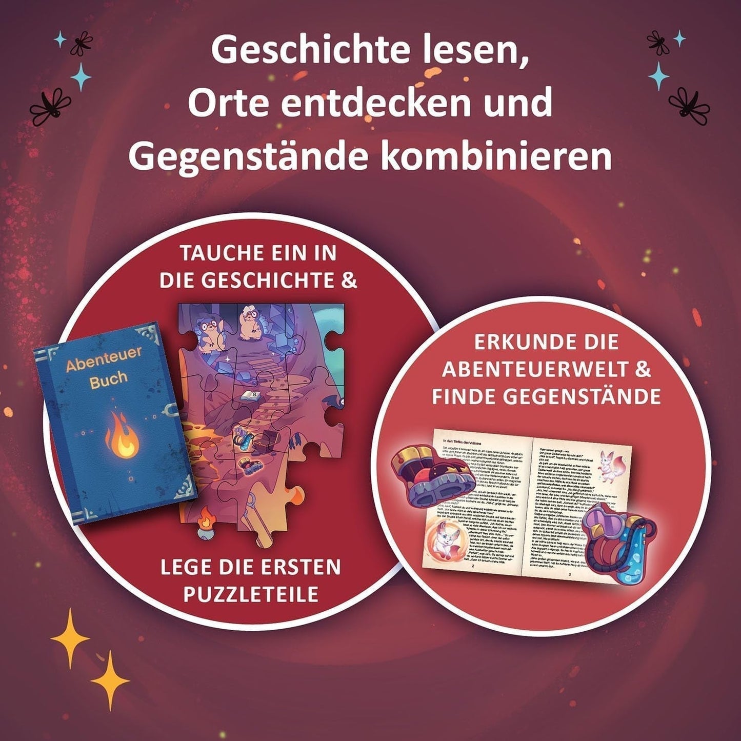 KOSMOS 684853 Puzzle przygodowe Den Tiefen Des Vulkans, 258 elementów, interaktywne puzzle przygodowe dla dzieci w wieku 8+, odkryj historię przygodową z każdym elementem układanki Puzzle Naty Shop