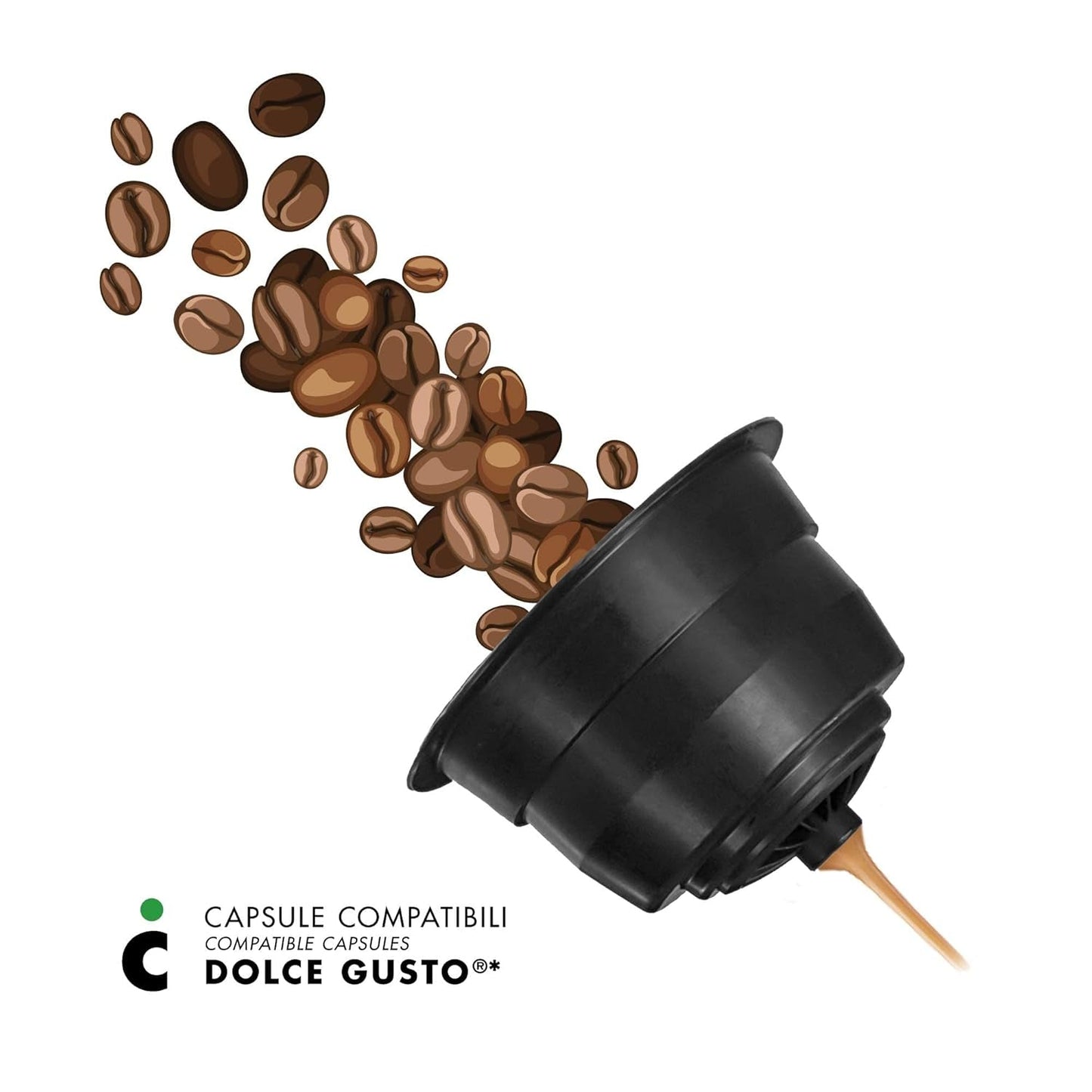 Nescafè Dolce Gusto, 96 Kaffeekapseln mit dem Nescafè-Dolce-Gusto-System kompatybilny - Il Caffè Italiano - Mischung Firenze, Intensität 9