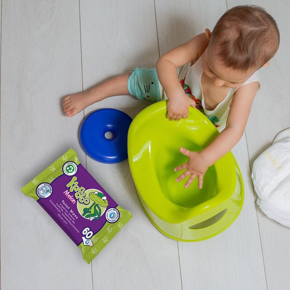 Melon Feuchttücher - Spülbar - Aus 95% Wasser - Parfümfrei - Plastikfrei - Dermatologisch Getestet - Feuchtes Toilettenpapier Aus 100% Pflanzlichem Cellulosematerial - 60 Tücher Naty Shop