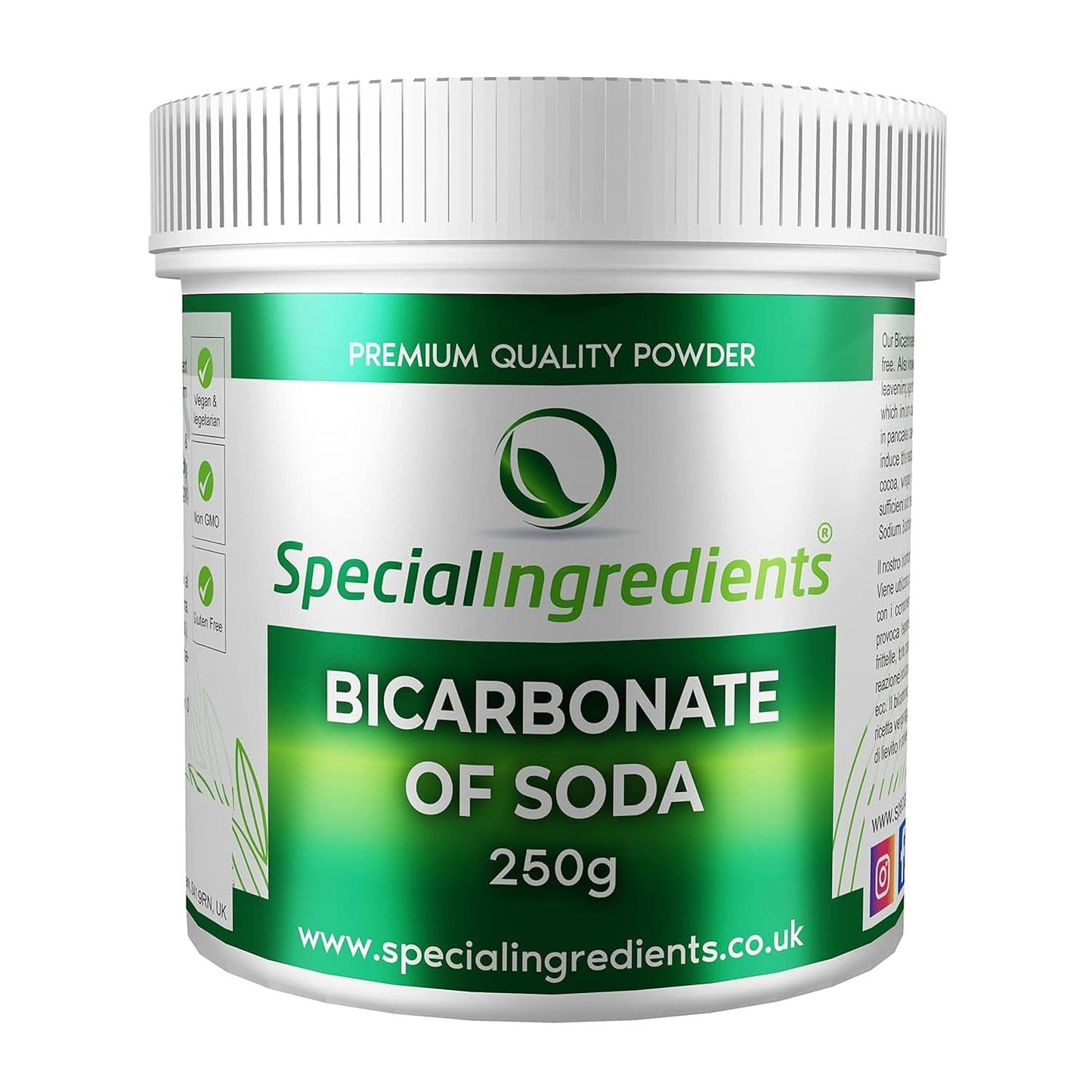 Specjalne składniki Natriumbikarbonat - Premium Qualität Extra Fine Powder, wegańskie, Gvo-Frei, Glutenfrei - Recycelbarer Behälter Kitchen Naty Shop