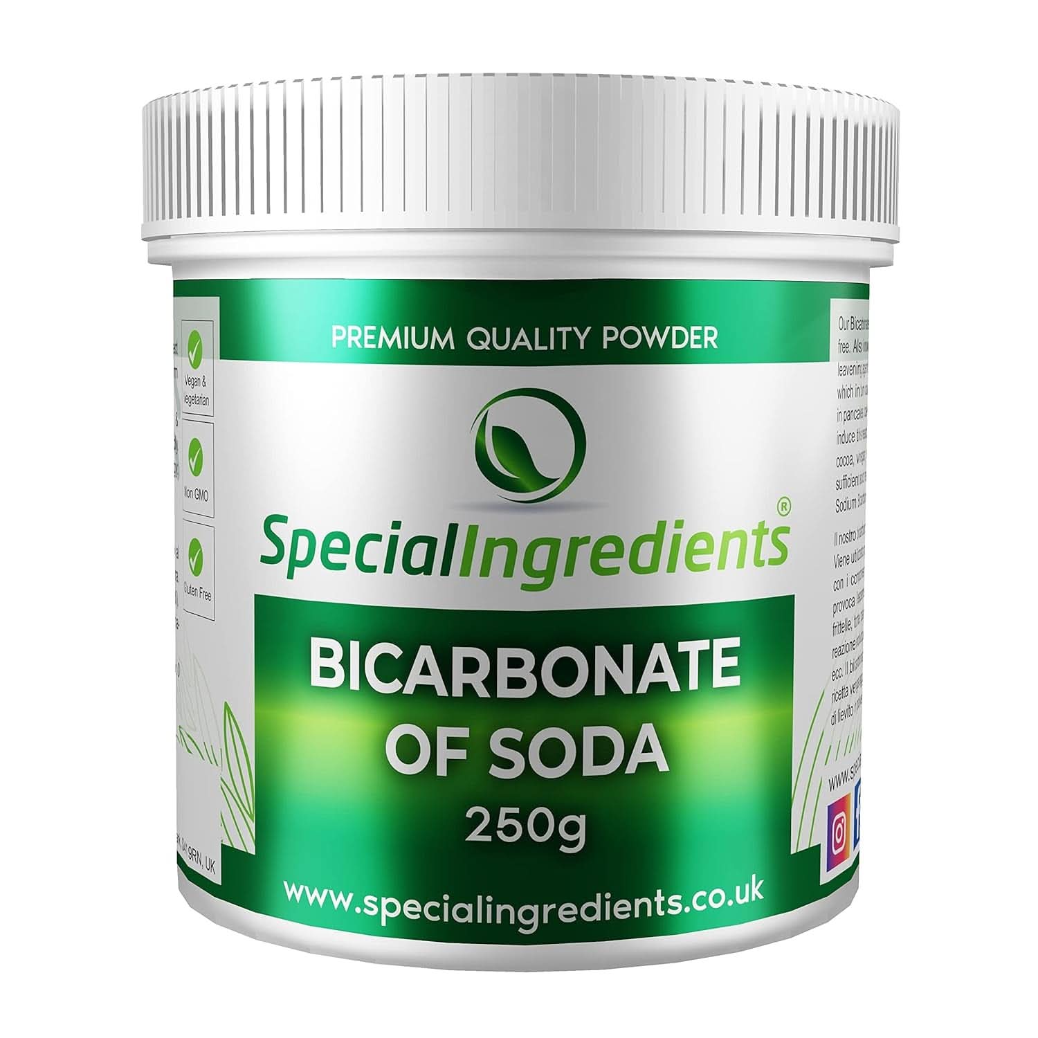 Specjalne składniki Natriumbikarbonat - Premium Qualität Extra Fine Powder, wegańskie, Gvo-Frei, Glutenfrei - Recycelbarer Behälter Kitchen Naty Shop