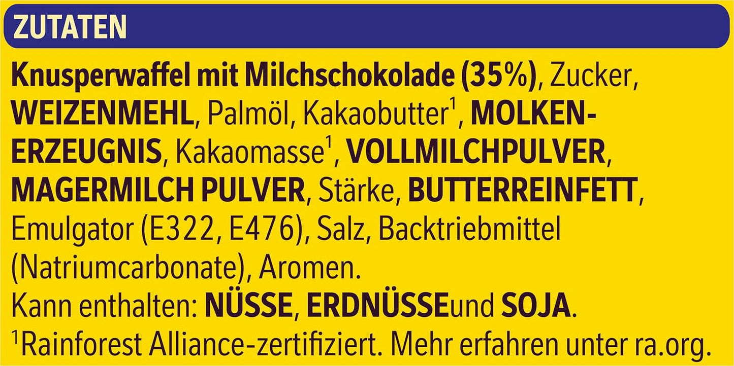 Nestlé Crunchy Waffle Pyszny batonik waflowy z mlecznej czekolady Opakowanie zbiorcze 1 opakowanie (3 x 26 g każdy)