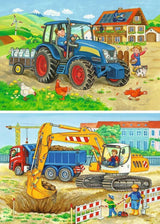 Ravensburger Puzzle dla dzieci - 07616 Plac budowy i gospodarstwo rolne - Puzzle dla dzieci od 3 lat, zawierające 2X12 elementów Puzzle Naty Shop
