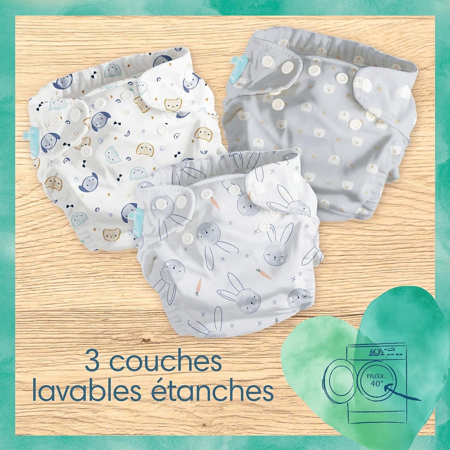 Pampers - Hybrydowy zestaw startowy Harmony, 3 zmywalne pieluszki + 25 jednorazowych warstw wierzchnich - 1 opakowanie