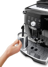 De'Longhi Magnifica S Smart ECAM 230.13.B W pełni automatyczny ekspres do kawy ze spieniaczem mleka do cappuccino, espresso, kawy i dużej kawy, przyciski bezpośredniego wyboru i pokrętło, funkcja 2 filiżanek, czarny