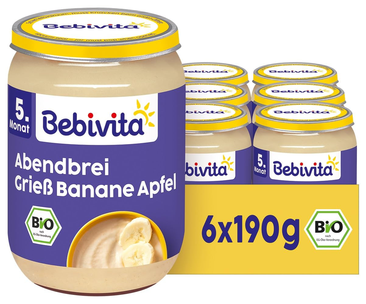 Wieczorna owsianka kasza manna-banan-jabłko, 190g opakowanie 6 sztuk (6x190g)